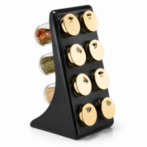 Porte-Épices Premium 8 Pots avec Support Vertical