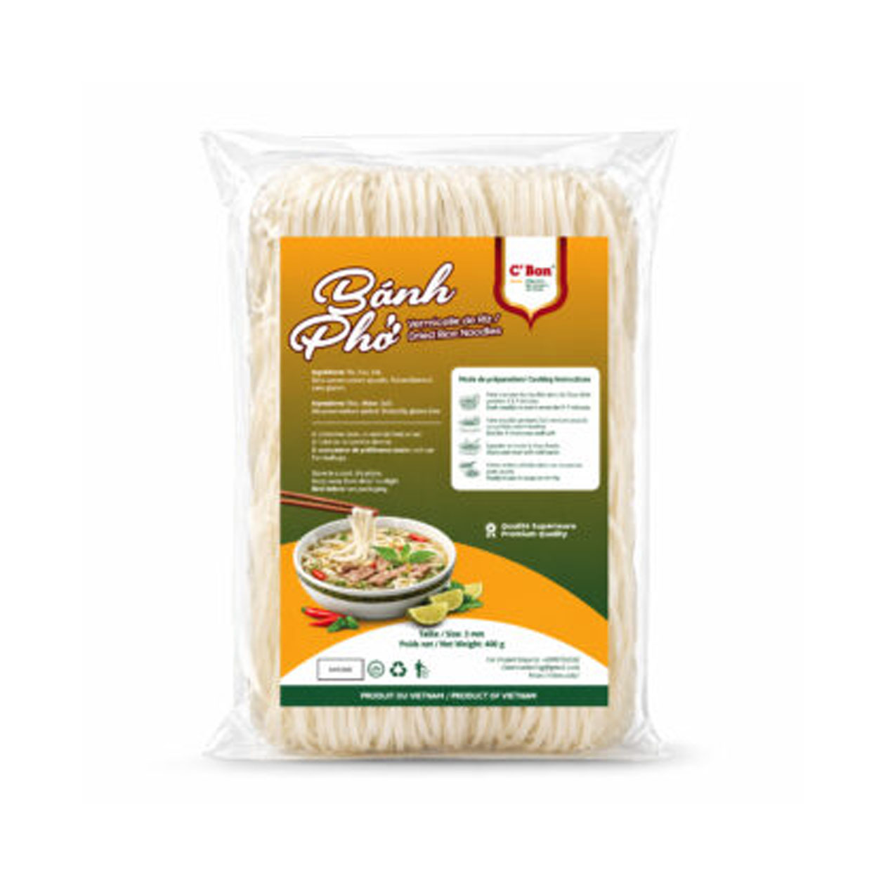 Bánh Phở – Vermicelle de Riz – C'Bon – 400 g