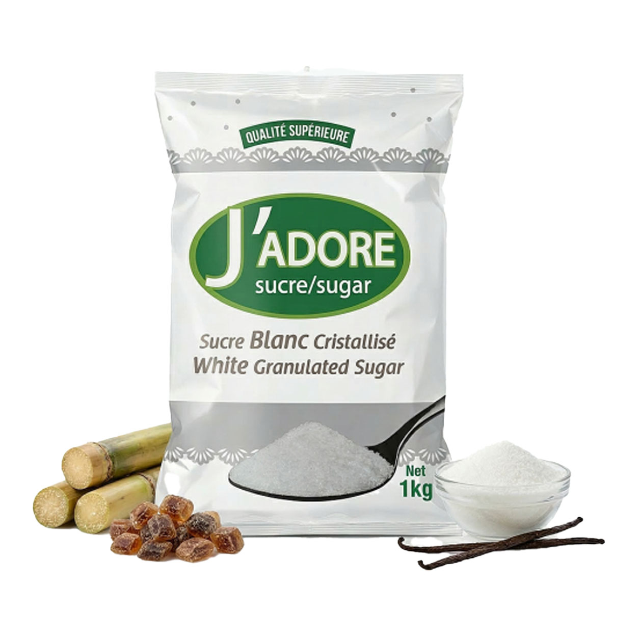 Sucre Blanc Cristallisé – J'Adore – 1 kg